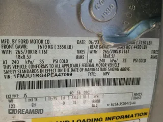 2023 Ford Expedition Timberline with VIN 1FMJU1RG4PEA47099, listed as a Copart auction lot 67472774 with 23,140 mi miles and Salvage title. Bid and sale history available at DreamBid. Image 14.