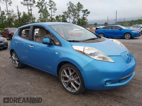 2012 Nissan LEAF SL with VIN JN1AZ0CPXCT022337, listed as a IAAI auction lot 40299658 with 43,173 mi miles. Bid and sale history available at carsss.com. Image 1.