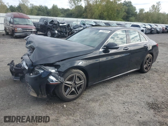 2019 Mercedes-Benz C 300 with VIN 55SWF8EBXKU306577, listed as a Copart auction lot 72605654 with 83,157 mi miles and Salvage Title. Bid and sale history available at carsss.com. Image 1.