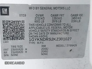 2019 Cadillac XT5 Luxury AWD z VIN 1GYKNDRS2KZ301027, wystawiony jako IAAI lot #41750374 z przebiegiem 44 328 mil mil oraz . Historia ofert i sprzedaży dostępna na DreamBid. Obrazek 9.