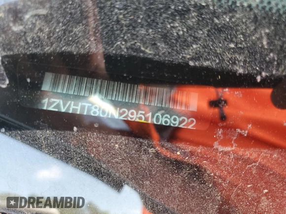 2009 Ford Mustang with VIN 1ZVHT80N295106922, listed as a Copart auction lot 56277875 with Not provided miles and Non repairable. Bid and sale history available at DreamBid. Image 14.