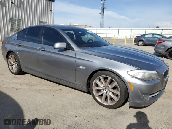 2011 BMW 5 Series 535i with VIN WBAFR7C52BC602347, listed as a Copart auction lot 53147525 with 168,642 mi miles and Salvage Title. Bid and sale history available at carsss.com. Image 4.