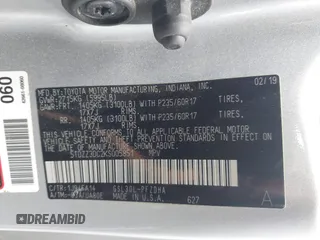 2019 Toyota Sienna L с VIN 5TDZZ3DC2KS005851, выставлен на аукционе IAAI как лот 41992778 с пробегом 99 580 миль миль и . История ставок и продаж доступна на DreamBid. Изображение 9.