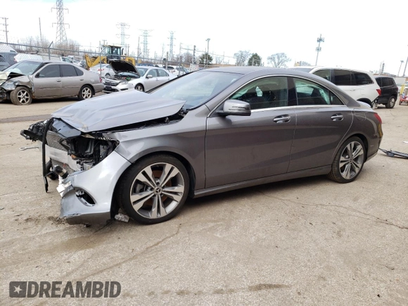 2019 Mercedes-Benz CLA with VIN WDDSJ4GB5KN723519, listed as a Copart auction lot 42684593 with 20,054 mi miles. Bid and sale history available at carsss.com. Image 1.