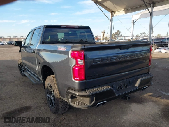2021 Chevrolet Silverado 1500 LT Trail Boss with VIN 1GCPYFED1MZ449887, listed as a IAAI auction lot 41761670 with 57,324 mi miles and . Bid and sale history available at DreamBid. Image 3.