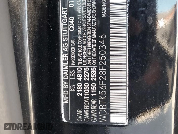 2008 Mercedes-Benz CLK 350 with VIN WDBTK56F28F250346, listed as a Copart auction lot 60489885 with 124,621 mi miles and Clean title. Bid and sale history available at DreamBid. Image 12.