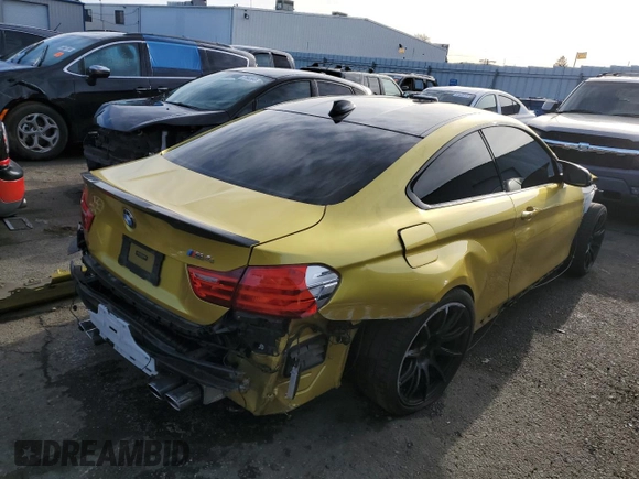 2015 BMW M4 with VIN WBS3R9C53FK329182, listed as a Copart auction lot 37257553 with 0 mi miles. Bid and sale history available at carsss.com. Image 3.