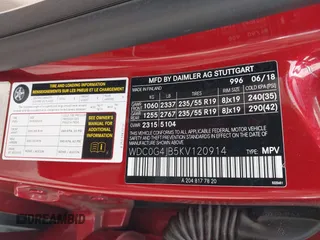 2019 Mercedes-Benz GLC 300 with VIN WDC0G4JB5KV120914, listed as a IAAI auction lot 42302432 with Not provided miles and . Bid and sale history available at DreamBid. Image 9.