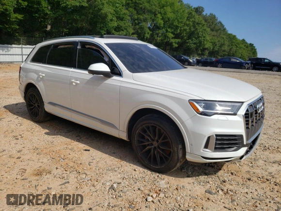 2021 Audi Q7 Premium Plus with VIN WA1LJAF72MD034440, listed as a Copart auction lot 58164365 with Not provided miles and Salvage title. Bid and sale history available at DreamBid. Image 4.