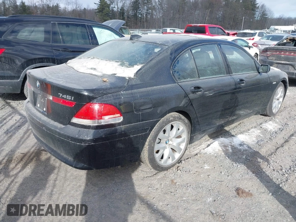 2003 BMW 7 Series 745i with VIN WBAGL63493DP67766, listed as a IAAI auction lot 41276771 with 92,681 mi miles and . Bid and sale history available at DreamBid. Image 4.