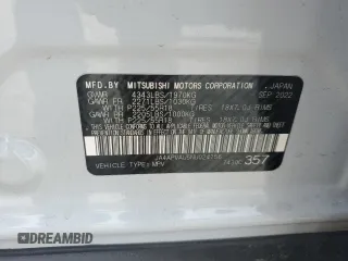2022 Mitsubishi Outlander SE with VIN JA4APVAU5NU024156, listed as a Copart auction lot 53965825 with 55,627 mi miles and Salvage title. Bid and sale history available at DreamBid. Image 14.