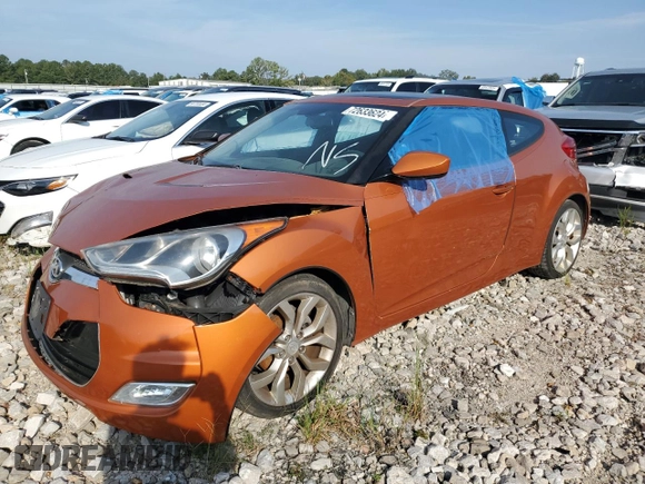 2012 Hyundai Veloster w/Red Int with VIN KMHTC6AD9CU044547, listed as a Copart auction lot 72633624 with 69,261 mi miles and Salvage title. Bid and sale history available at DreamBid. Image 1.