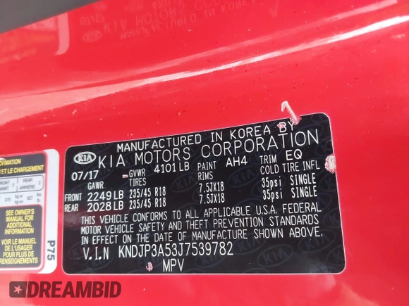 2018 Kia Soul + with VIN KNDJP3A53J7539782, listed as a IAAI auction lot 41743823 with 68,640 mi miles. Bid and sale history available at carsss.com. Image 9.