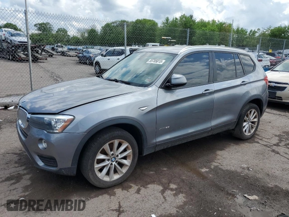 2016 BMW X3 xDrive28i with VIN 5UXWX9C57G0D63313, listed as a Copart auction lot 55705815 with 122,723 mi miles and Clean Title. Bid and sale history available at DreamBid. Image 1.