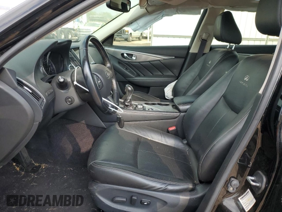 2014 Infiniti Q50 Hybrid Premium with VIN JN1AV7AP2EM692078, listed as a Copart auction lot 86895944 with 123,940 mi miles and Salvage title. Bid and sale history available at DreamBid. Image 7.