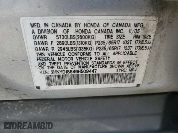 2006 Acura MDX Touring with VIN 2HNYD18646H509447, listed as a Copart auction lot 71649804 with 157,515 mi miles and Salvage Title. Bid and sale history available at carsss.com. Image 15.
