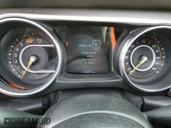 2021 Jeep Wrangler Unlimited Willys with VIN 1C4HJXDN7MW570675, listed as a Copart auction lot 49425805 with 53,687 mi miles and Salvage Title. Bid and sale history available at DreamBid. Image 9.