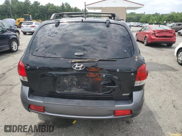 2006 Hyundai Santa Fe GLS with VIN KM8SC73D86U105860, listed as a Copart auction lot 63534064 with 164,459 mi miles and Salvage Title. Bid and sale history available at carsss.com. Image 6.