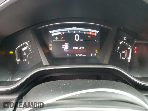 2019 Honda CR-V EX with VIN 5J6RW1H53KA003056, listed as a Copart auction lot 50590105 with 49,607 mi miles and Salvage Title. Bid and sale history available at carsss.com. Image 9.