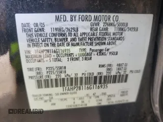 2006 Ford Five Hundred Limited with VIN 1FAHP28116G116935, listed as a Copart auction lot 86310394 with 219,892 mi miles and Non Repairable. Bid and sale history available at carsss.com. Image 12.