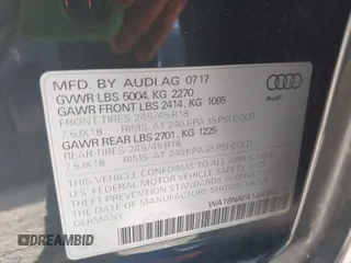 2018 Audi A4 allroad Premium Plus with VIN WA18NAF41JA033213, listed as a IAAI auction lot 42025566 with 97,294 mi miles. Bid and sale history available at carsss.com. Image 9.