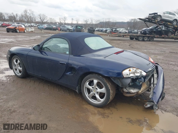 2001 Porsche Boxster with VIN WP0CA29831U627185, listed as a IAAI auction lot 41687490 with 65,349 mi miles. Bid and sale history available at carsss.com. Image 3.