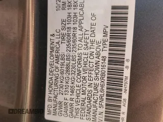 2024 Honda Odyssey EX-L with VIN 5FNRL6H6XRB016148, listed as a Copart auction lot 50639375 with 27,113 mi miles and Salvage Title. Bid and sale history available at DreamBid. Image 15.