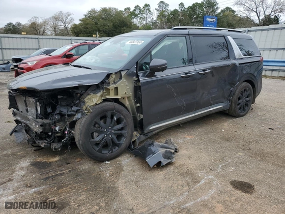 2023 Kia Carnival SX Prestige with VIN KNDNE5H32P6221299, listed as a Copart auction lot 45847354 with 20,669 mi miles and Salvage Title. Bid and sale history available at carsss.com. Image 1.