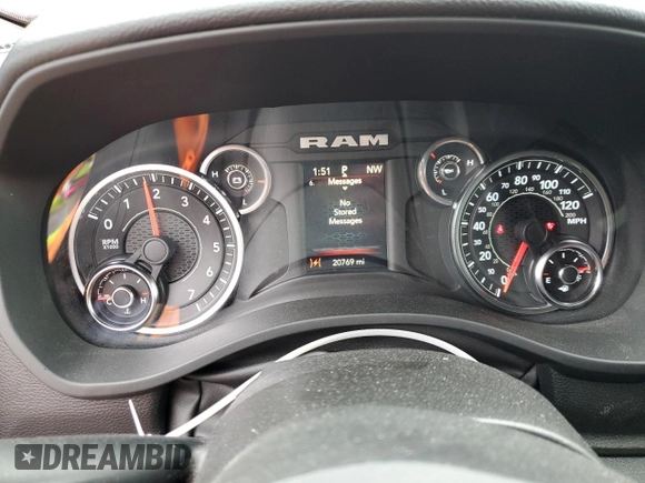 2023 Ram 1500 Big Horn with VIN 1C6RRFBG4PN525383, listed as a Copart auction lot 43139465 with 20,769 mi miles and Salvage Title. Bid and sale history available at carsss.com. Image 9.