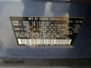 2018 Subaru Outback Limited with VIN 4S4BSANC5J3340994, listed as a Copart auction lot 55763355 with 102,615 mi miles and Salvage title. Bid and sale history available at DreamBid. Image 13.