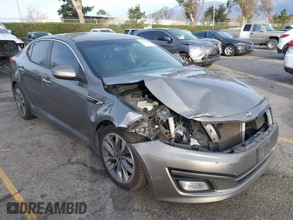 2014 Kia Optima SX Turbo with VIN 5XXGR4A63EG291596, listed as a IAAI auction lot 41385491 with 265,017 mi miles and . Bid and sale history available at DreamBid. Image 1.