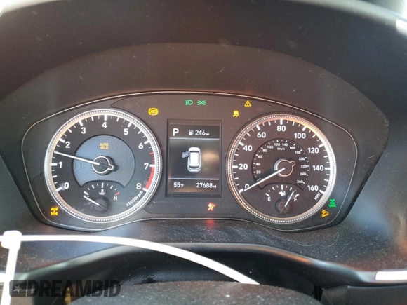 2020 Hyundai Santa Fe SE with VIN 5NMS2CAD1LH199165, listed as a Copart auction lot 54455865 with 27,688 mi miles and Salvage title. Bid and sale history available at DreamBid. Image 9.