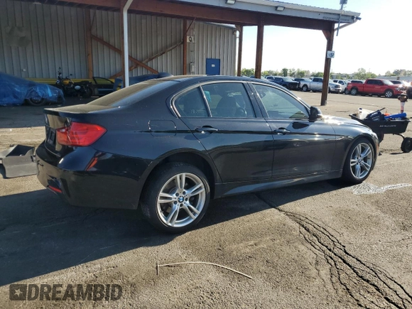 2015 BMW 3 Series 328i xDrive with VIN WBA3B3C59FJ985091, listed as a Copart auction lot 57658705 with 106,521 mi miles and Salvage title. Bid and sale history available at DreamBid. Image 3.
