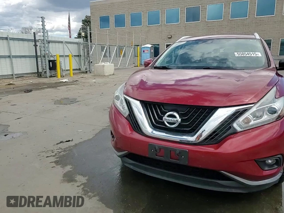 2016 Nissan Murano SL z VIN 5N1AZ2MH3GN115433, wystawiony jako Copart lot #55054515 z przebiegiem 105 035 mil mil oraz Szkoda całkowita • Salvage title. Historia ofert i sprzedaży dostępna na DreamBid. Obrazek 14.