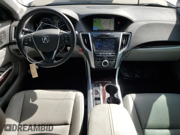 2015 Acura TLX Technology with VIN 19UUB3F58FA008402, listed as a Copart auction lot 57686025 with 45,368 mi miles and Salvage title. Bid and sale history available at DreamBid. Image 8.