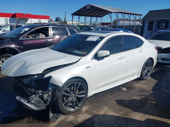 2018 Acura TLX w/A-SPEC Pkg with VIN 19UUB2F62JA008455, listed as a IAAI auction lot 41421336 with 1 mi miles. Bid and sale history available at carsss.com. Image 14.
