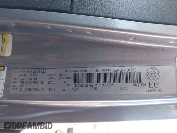 2018 Jeep Wrangler Unlimited Sahara z VIN 1C4HJXEG2JW124882, wystawiony jako IAAI lot #42437816 z przebiegiem Nie podano mil oraz . Historia ofert i sprzedaży dostępna na DreamBid. Obrazek 9.
