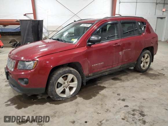2014 Jeep Compass Sport with VIN 1C4NJDBB3ED728131, listed as a Copart auction lot 49822685 with 121,586 mi miles and Clean Title. Bid and sale history available at carsss.com. Image 1.