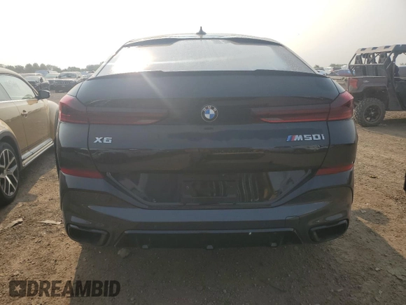 2021 BMW X6 M50i with VIN 5UXCY8C05M9H31042, listed as a Copart auction lot 64614714 with 0 mi miles and Salvage Title. Bid and sale history available at carsss.com. Image 6.