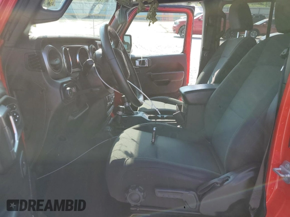2021 Jeep Wrangler Unlimited Willys with VIN 1C4HJXDG8MW650763, listed as a Copart auction lot 59515805 with 52,749 mi miles and Salvage title. Bid and sale history available at DreamBid. Image 7.