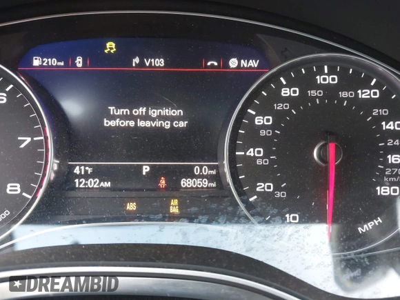 2018 Audi A6 Premium Plus with VIN WAUD8AFC3JN008385, listed as a IAAI auction lot 41209017 with 68,059 mi miles. Bid and sale history available at carsss.com. Image 7.