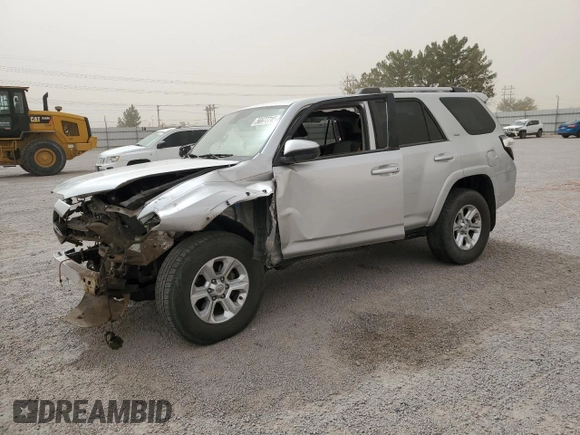 2021 Toyota 4Runner SR5 with VIN JTEEU5JR7M5238789, listed as a Copart auction lot 56677715 with 105,390 mi miles and Salvage title. Bid and sale history available at DreamBid. Image 1.
