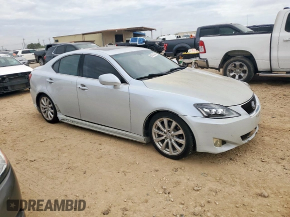 2007 Lexus IS 250 with VIN JTHCK262475009579, listed as a Copart auction lot 65631245 with 185,606 mi miles and Clean title. Bid and sale history available at DreamBid. Image 4.