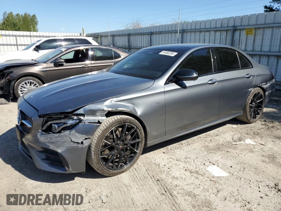 2019 Mercedes-Benz E-Class AMG E 53 with VIN WDDZF6BB0KA584278, listed as a Copart auction lot 54466284 with 54,667 mi miles and Salvage Title. Bid and sale history available at carsss.com. Image 1.