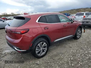 2023 Buick Envision Essence with VIN LRBFZNR47PD023991, listed as a Copart auction lot 52137015 with 19,376 mi miles and Salvage Title. Bid and sale history available at carsss.com. Image 3.