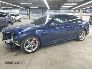 2019 Audi S4 Prestige with VIN WAUC4AF44KA005990, listed as a Copart auction lot 46662125 with 47,417 mi miles and Salvage Title. Bid and sale history available at carsss.com. Image 1.