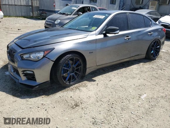 2014 Infiniti Q50 Sport with VIN JN1BV7APXEM687358, listed as a Copart auction lot 52028215 with 109,855 mi miles and Salvage Title. Bid and sale history available at DreamBid. Image 1.