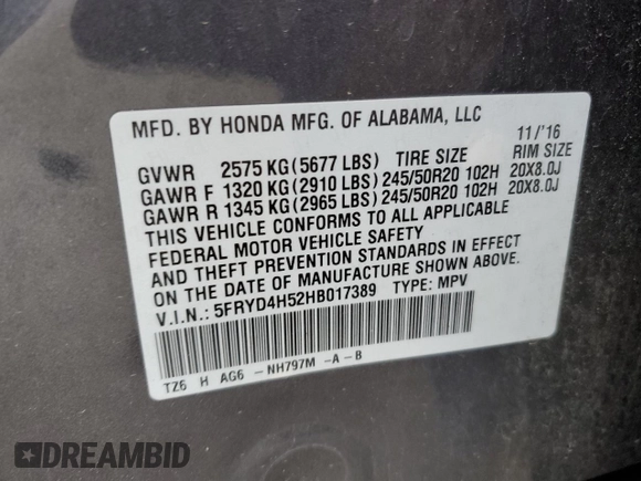 2017 Acura MDX Technology with VIN 5FRYD4H52HB017389, listed as a Copart auction lot 49911175 with 89,676 mi miles and Salvage Title. Bid and sale history available at DreamBid. Image 13.
