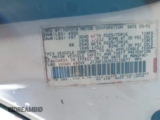 2001 Lexus RX 300 z VIN JTJGF10U910110677, wystawiony jako IAAI lot #41204877 z przebiegiem 238 406 mil mil oraz . Historia ofert i sprzedaży dostępna na DreamBid. Obrazek 9.