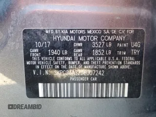 2018 Hyundai Accent SEL with VIN 3KPC24A32JE007242, listed as a Copart auction lot 37953434 with 106,653 mi miles. Bid and sale history available at carsss.com. Image 12.